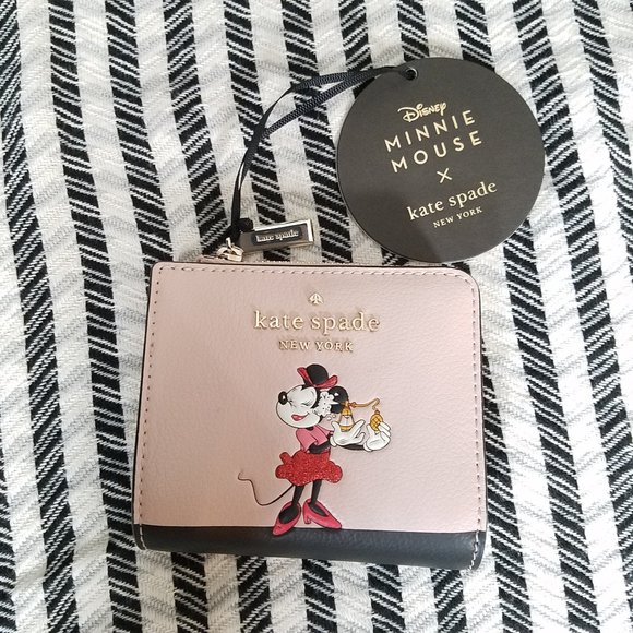 Kate Spade Minnie Mouse L-zip Bifold Wallet Vellum - Picture 2 of 7